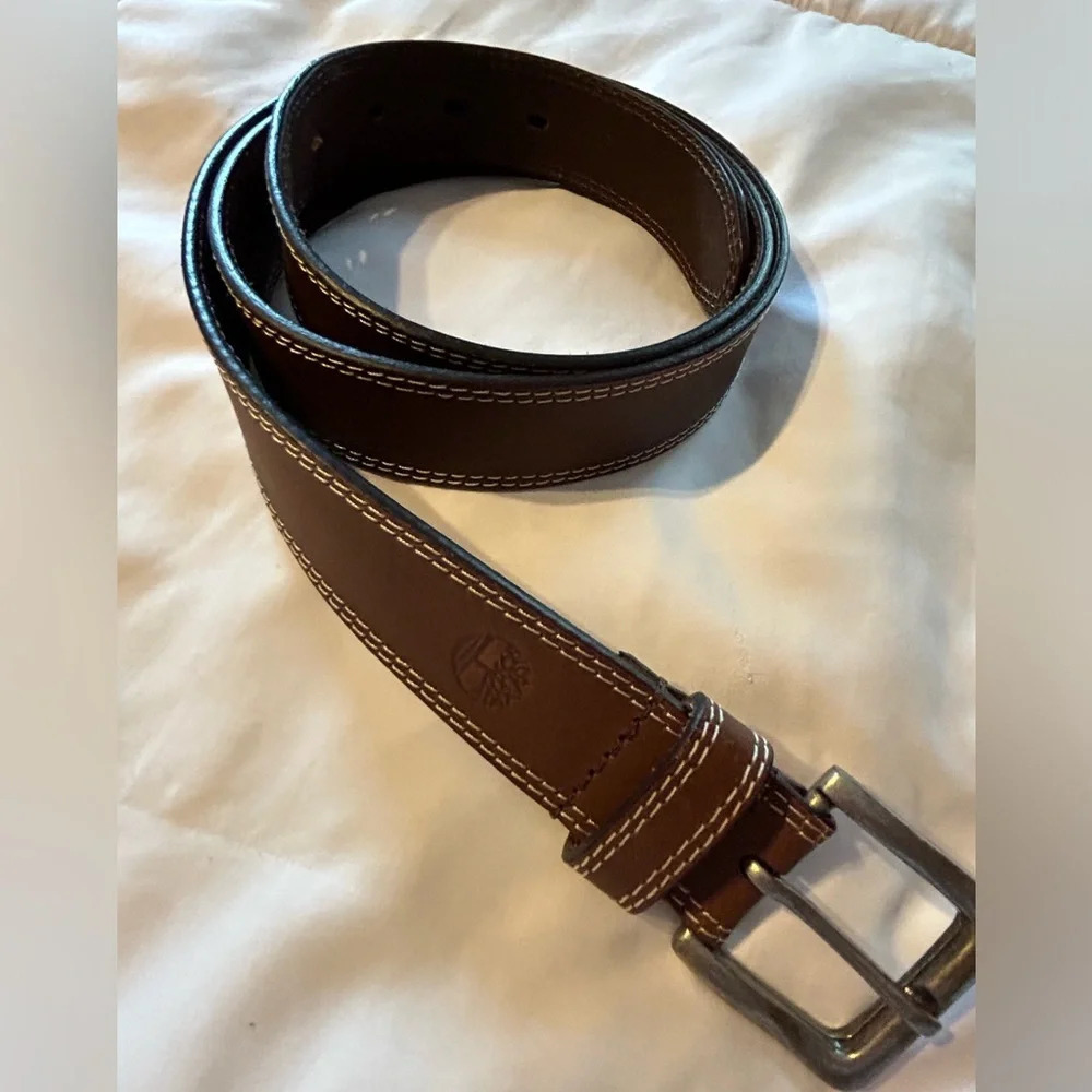 Men’s Timberland genuine leather belt brown